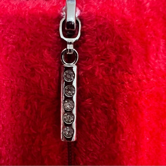 VTG C.B. Collections Red Chenille Cardigan Sweater Soft Full Zip Womens Sz Large - Picture 8 of 10